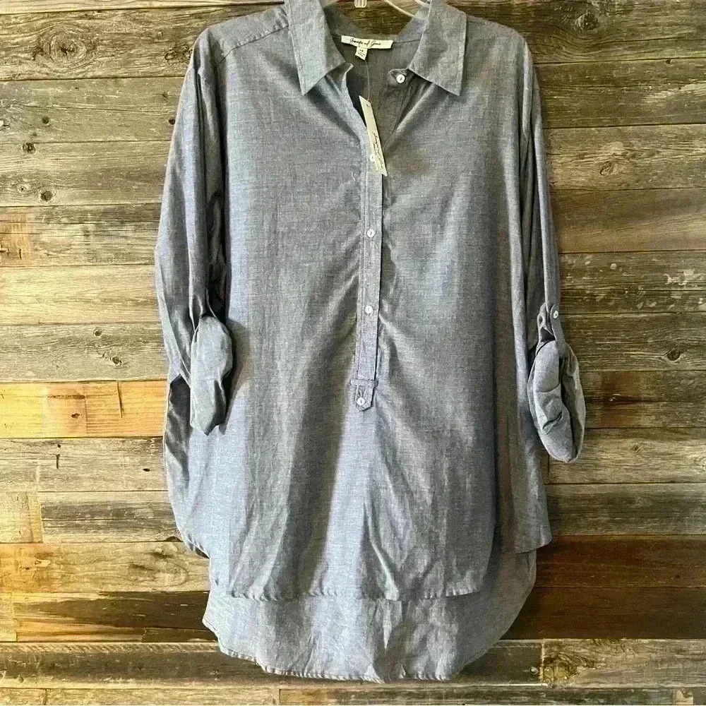 Jennifer & Grace Blue Top NWT 3x - Picture 2 of 7